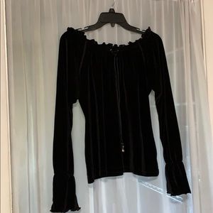 Black off the shoulder top